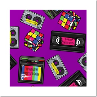 Retro 80's Pixel Art Pattern Posters and Art